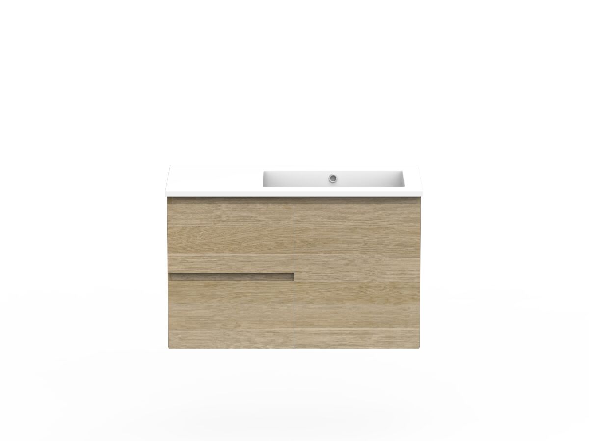 reece Posh Domaine Plus Conventional 900mm Wall Hung Vanity Right Hand Basin Cast Marble Top