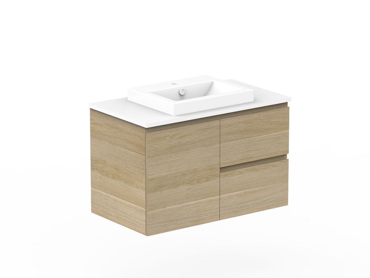 Reece Posh Domaine Plus Conventional 900mm Wall Hung Vanity Centre Basin 20mm Cherry Pie Top