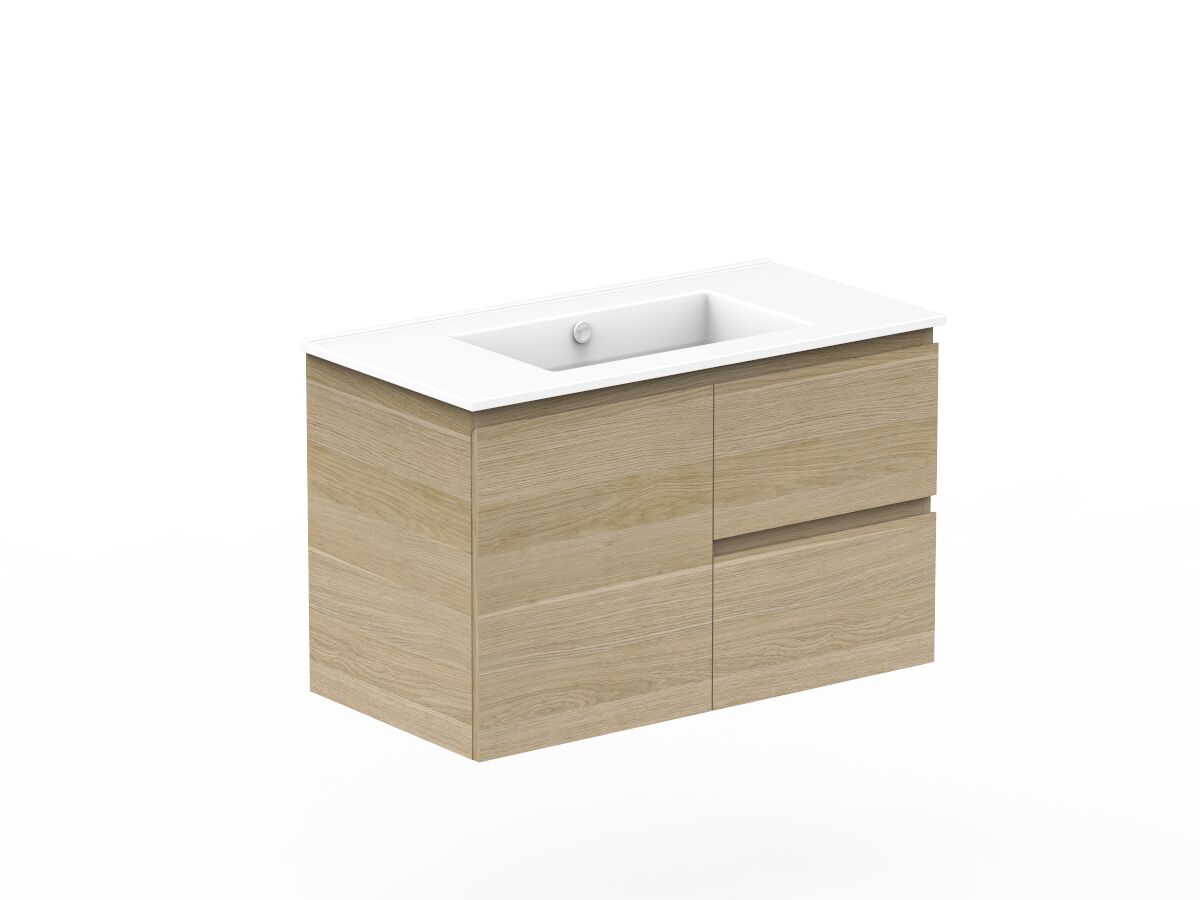 Reece Posh Domaine Plus Conventional 900mm Wall Hung Vanity Centre Basin Ceramic Top