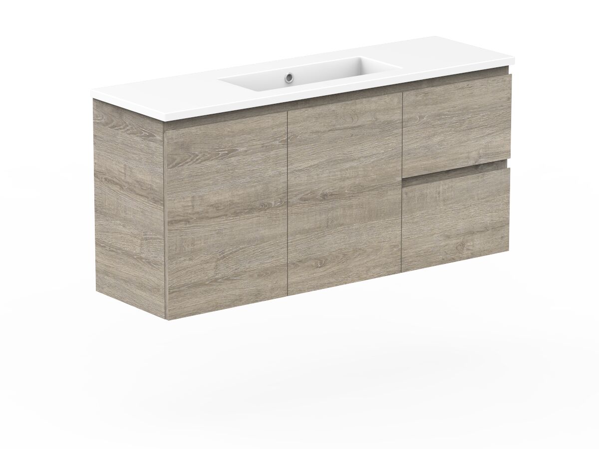 Reece Posh Domaine Plus Ensuite 1200mm Wall Hung Vanity Centre Basin Cast Marble Top