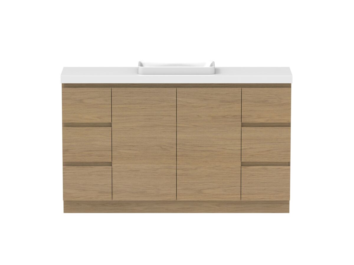 reece Posh Domaine Plus Ensuite 1500mm Floor Mounted Vanity Centre Basin 50mm Durasein Top