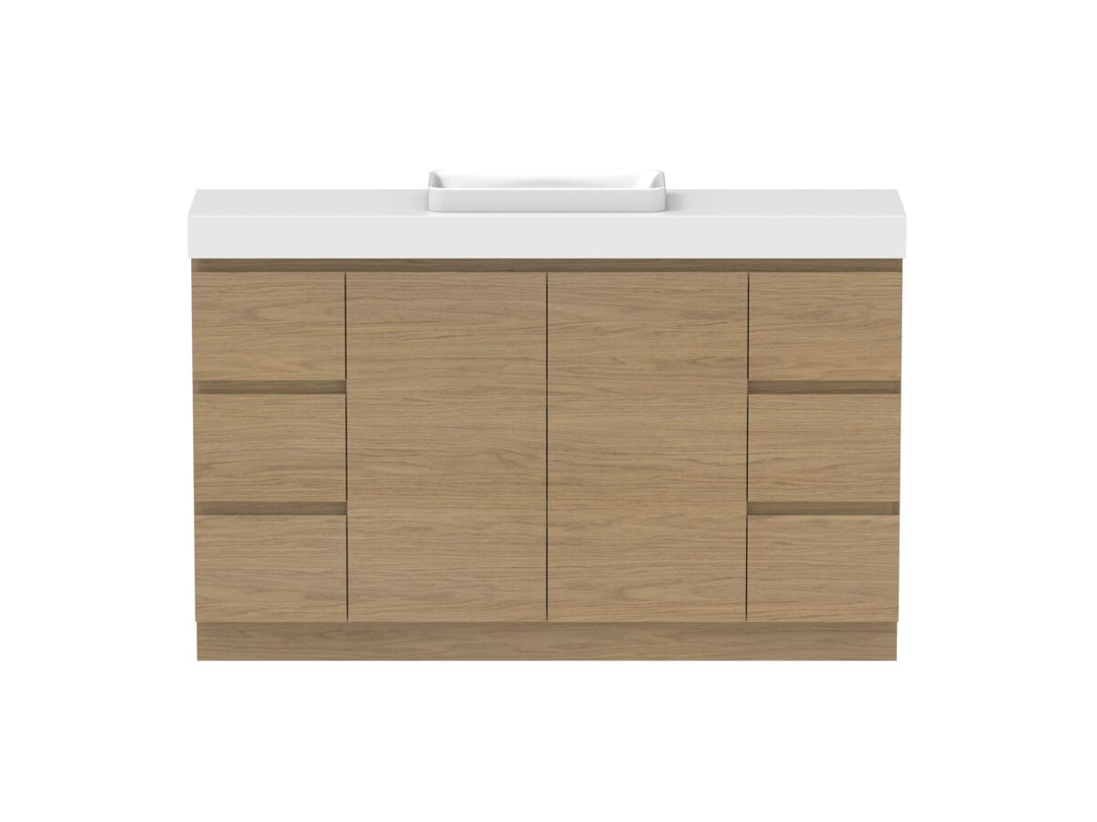 reece Posh Domaine Plus Ensuite 1500mm Floor Mounted Vanity Centre Basin 90mm Caesarstone Mineral Top