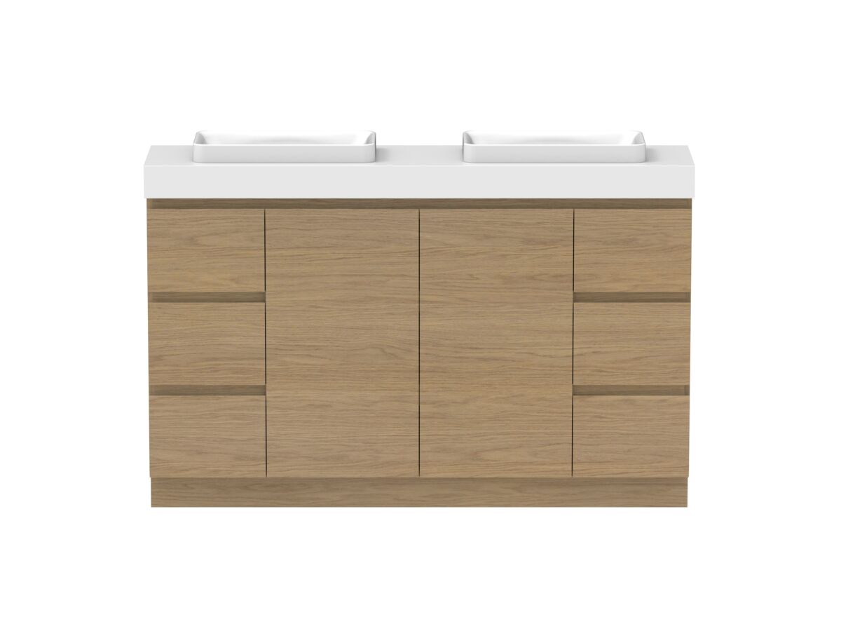 reece Posh Domaine Plus Ensuite 1500mm Floor Mounted Vanity Double Basin 90mm Durasein Top