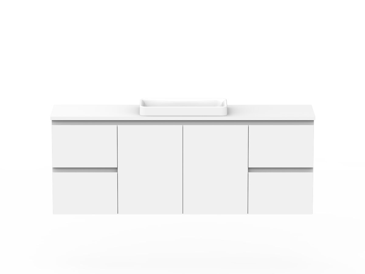reece Posh Domaine Plus Ensuite 1500mm Wall Hung Vanity Centre Basin 20mm Cherry Pie Top