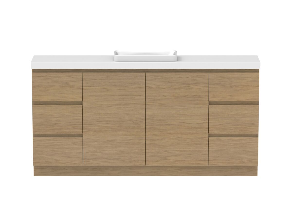 reece Posh Domaine Plus Ensuite 1800mm Floor Mounted Vanity Centre Basin 50mm Durasein Top
