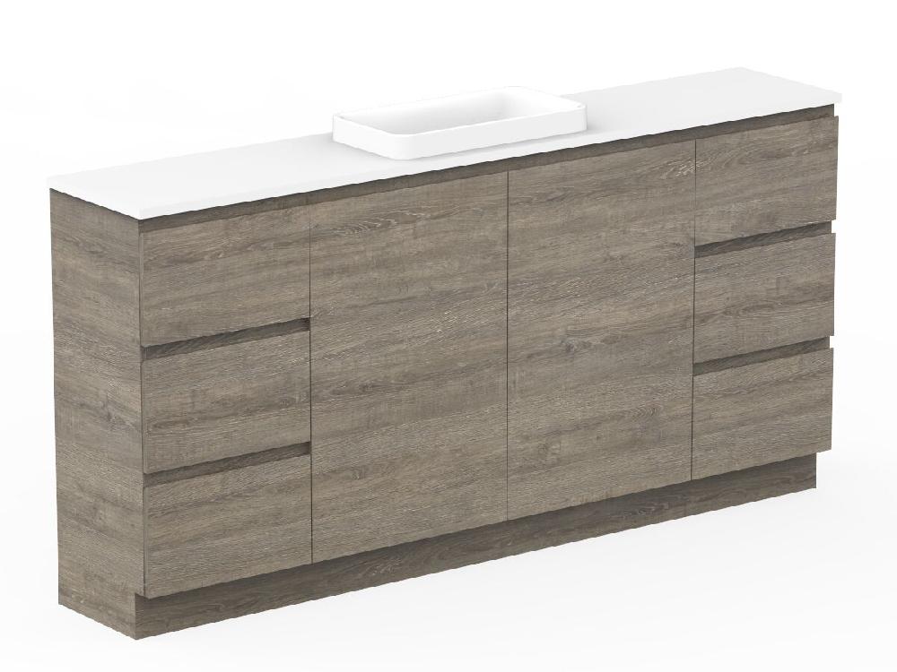 Reece Posh Domaine Plus Ensuite 1800mm Floor Mounted Vanity Centre Basin 20mm Cherry Pie Top