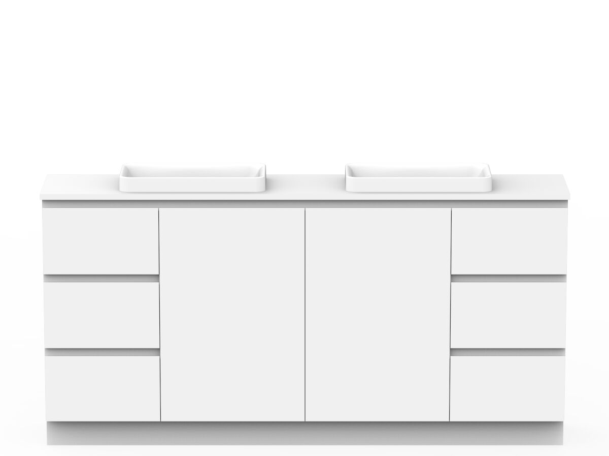 reece Posh Domaine Plus Ensuite 1800mm Floor Mounted Vanity Double Basin 20mm Cherry Pie Top