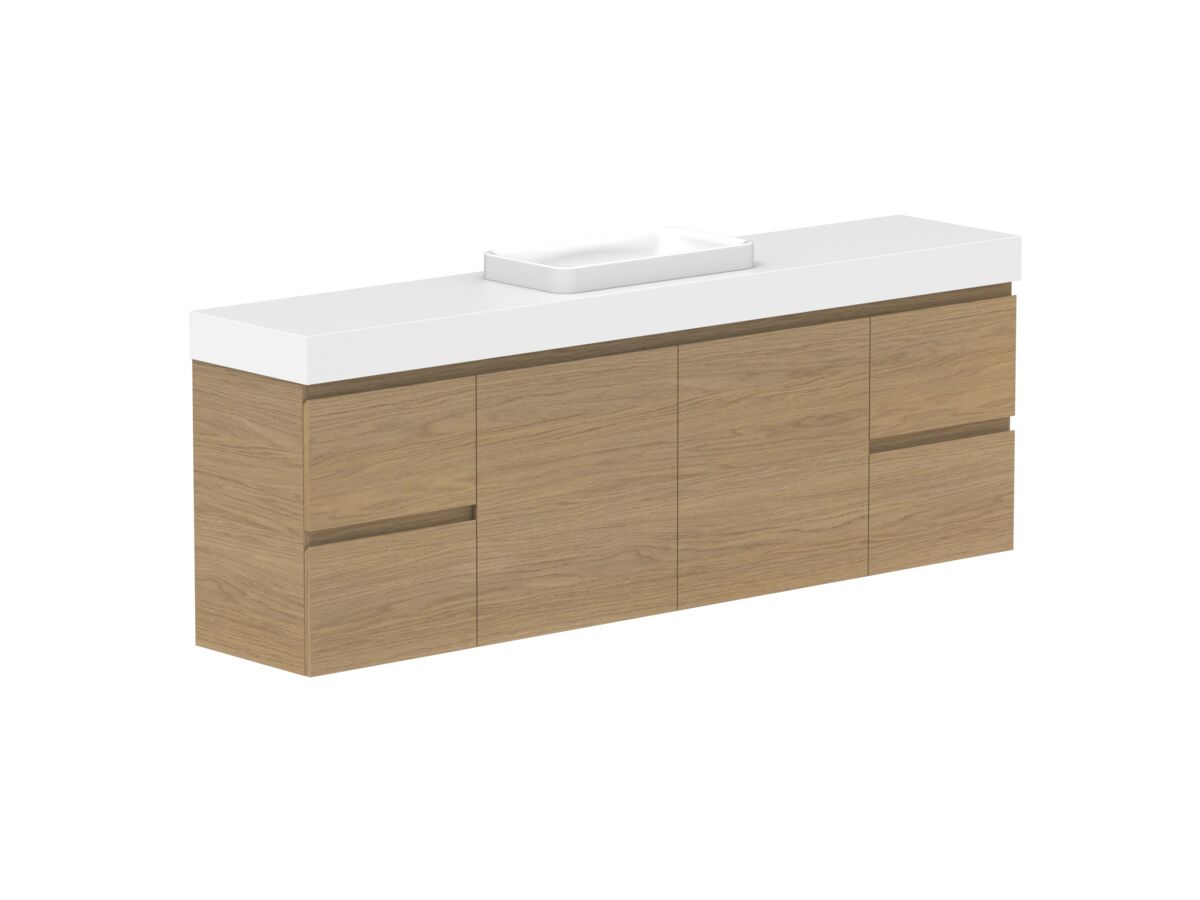 Reece Posh Domaine Plus Ensuite 1800mm Wall Hung Vanity Centre Basin 90mm Durasein Top