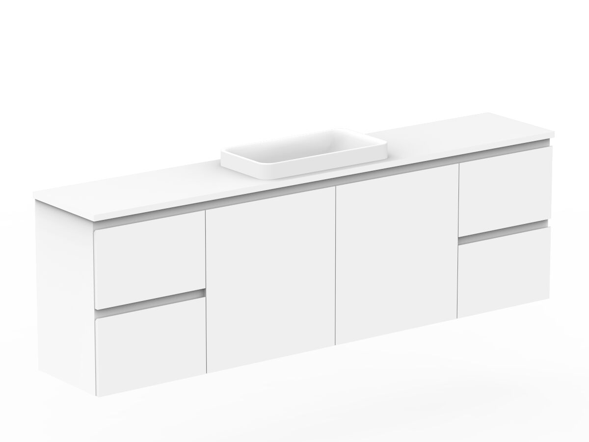 Reece Posh Domaine Plus Ensuite 1800mm Wall Hung Vanity Centre Basin 20mm Cherry Pie Top
