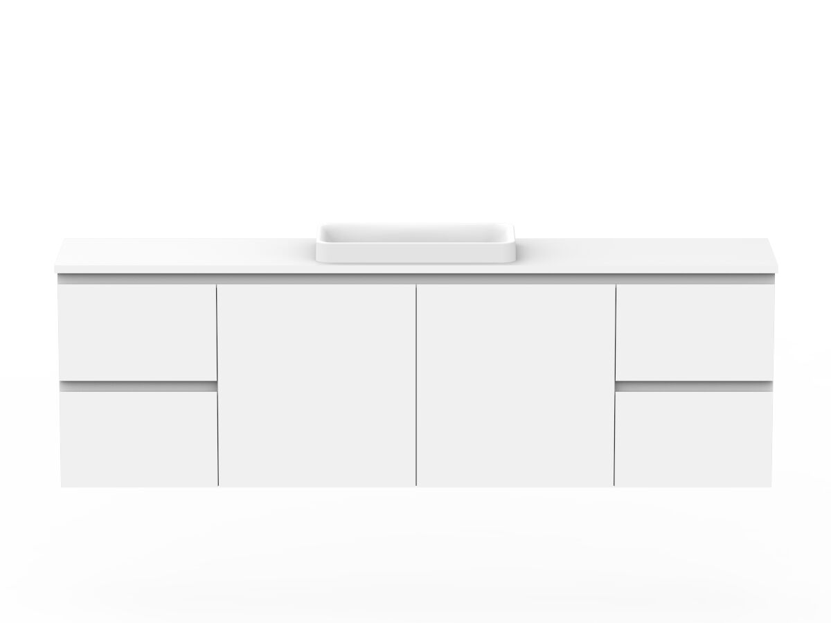 reece Posh Domaine Plus Ensuite 1800mm Wall Hung Vanity Centre Basin 20mm Cherry Pie Top
