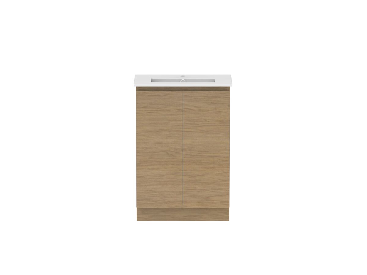 reece Posh Domaine Plus Ensuite 600mm Floor Mounted Vanity Centre Basin Matte White Ceramic Top