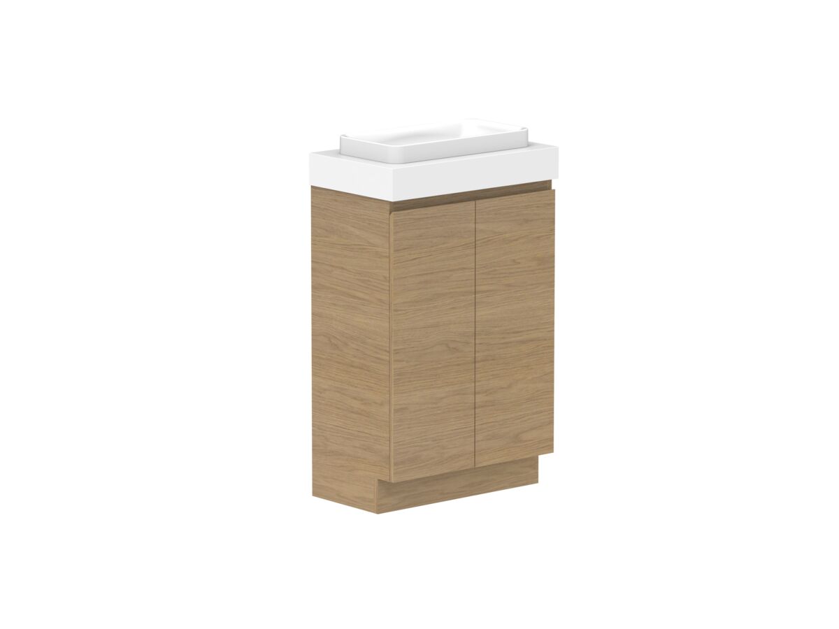 Reece Posh Domaine Plus Ensuite 600mm Floor Mounted Vanity Centre Basin 90mm Cherry Pie Top