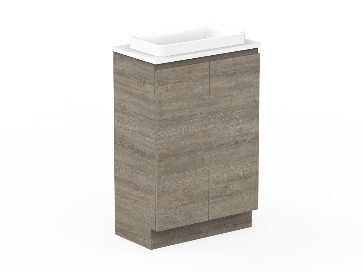 Reece Posh Domaine Plus Ensuite 600mm Floor Mounted Vanity Centre Basin 20mm Cherry Pie Top