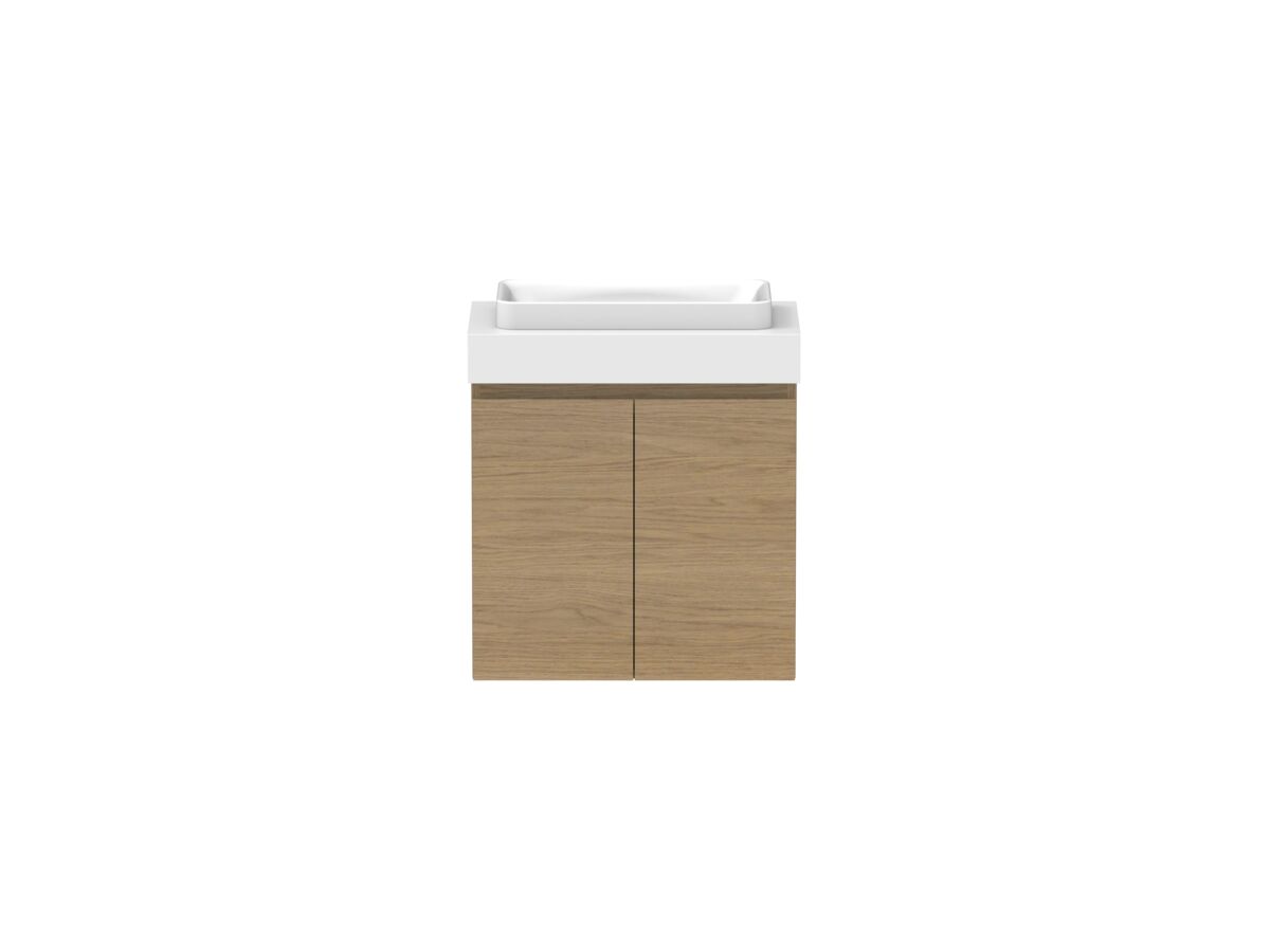 reece Posh Domaine Plus Ensuite 600mm Wall Hung Vanity Centre Basin 90mm Cherry Pie Top
