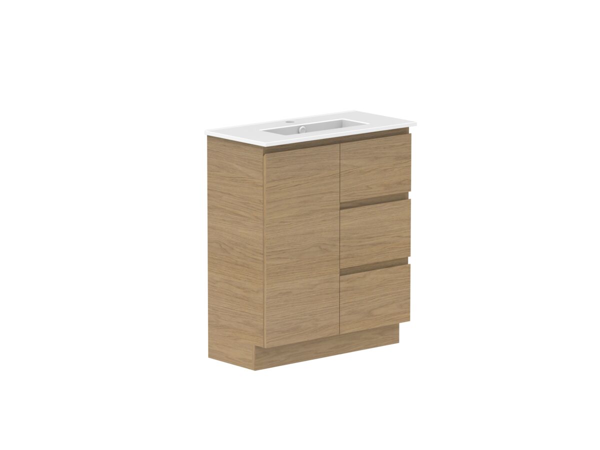Reece Posh Domaine Plus Ensuite 750mm Floor Mounted Vanity Centre Basin Matte White Ceramic Top