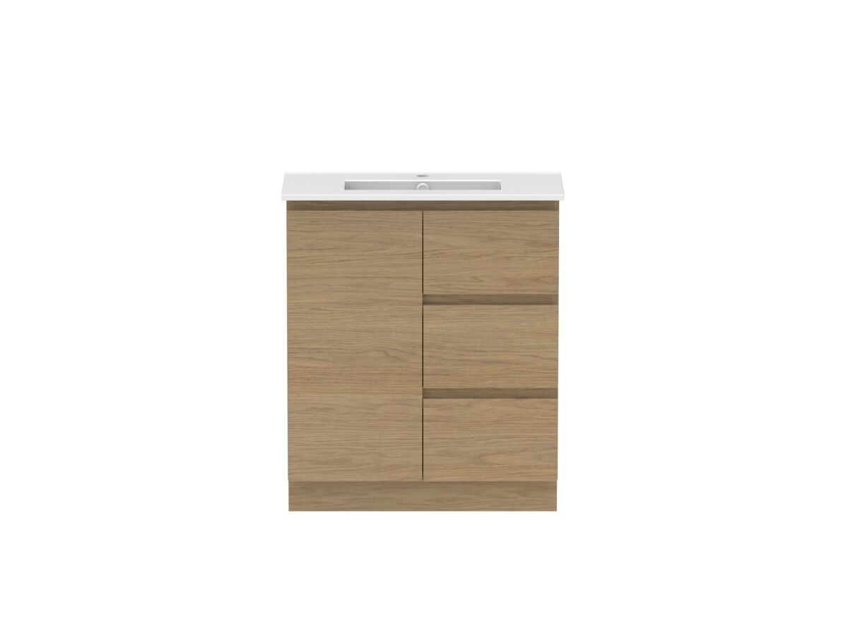 reece Posh Domaine Plus Ensuite 750mm Floor Mounted Vanity Centre Basin Matte White Ceramic Top