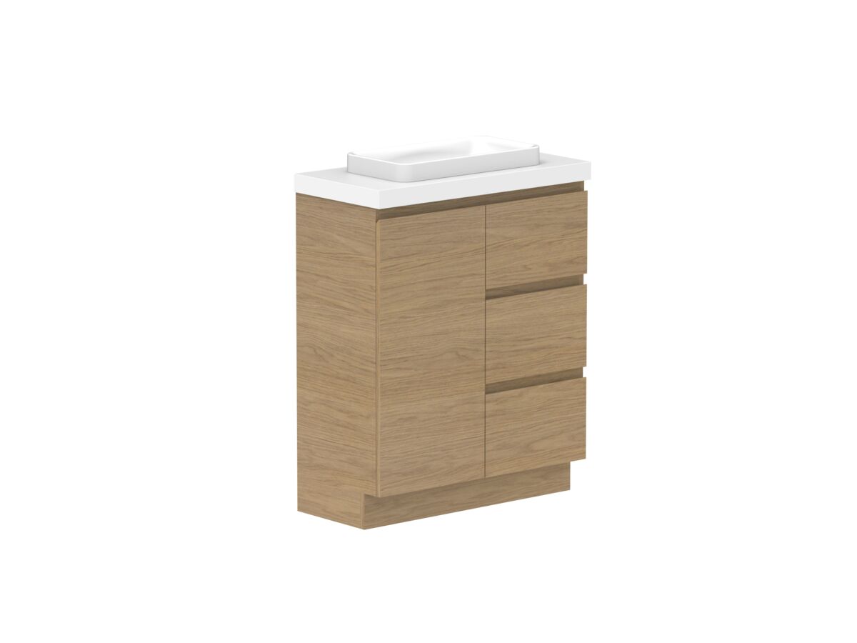 Reece Posh Domaine Plus Ensuite 750mm Floor Mounted Vanity Centre Basin 50mm Cherry Pie Top