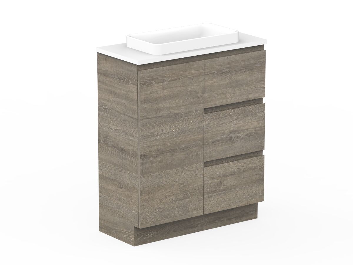 Reece Posh Domaine Plus Ensuite 750mm Floor Mounted Vanity Centre Basin 20mm Cherry Pie Top