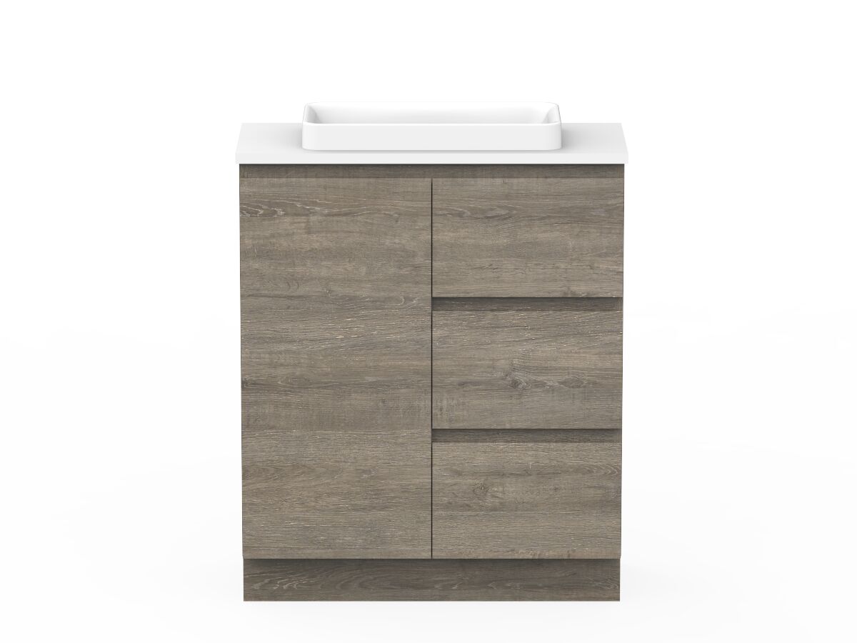 reece Posh Domaine Plus Ensuite 750mm Floor Mounted Vanity Centre Basin 20mm Cherry Pie Top