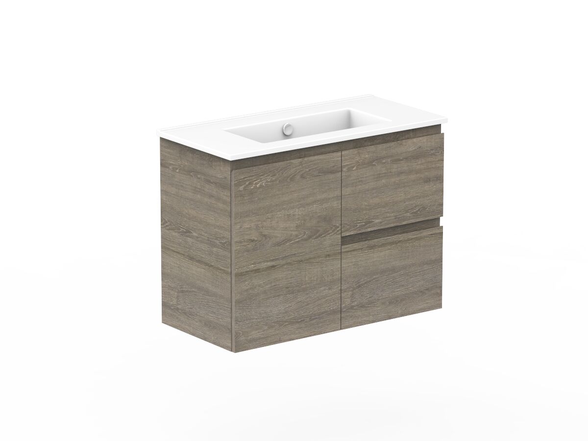 Reece Posh Domaine Plus Ensuite 750mm Wall Hung Vanity Centre Basin Ceramic Top