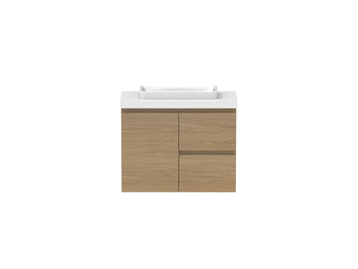reece Posh Domaine Plus Ensuite 750mm Wall Hung Vanity Centre Basin 50mm Durasein Top