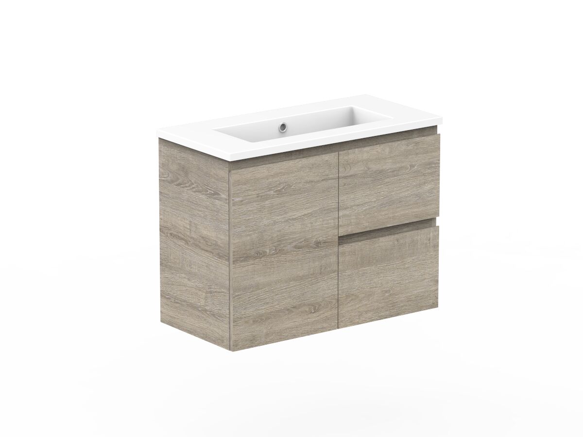 Reece Posh Domaine Plus Ensuite 750mm Wall Hung Vanity Centre Basin Cast Marble Top