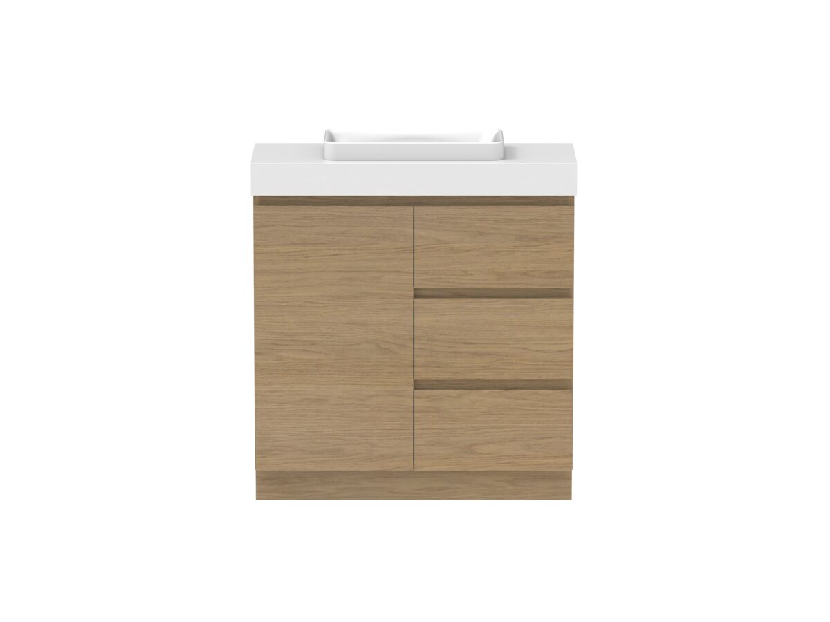 reece Posh Domaine Plus Ensuite 900mm Floor Mounted Vanity Centre Basin 90mm Durasein Top