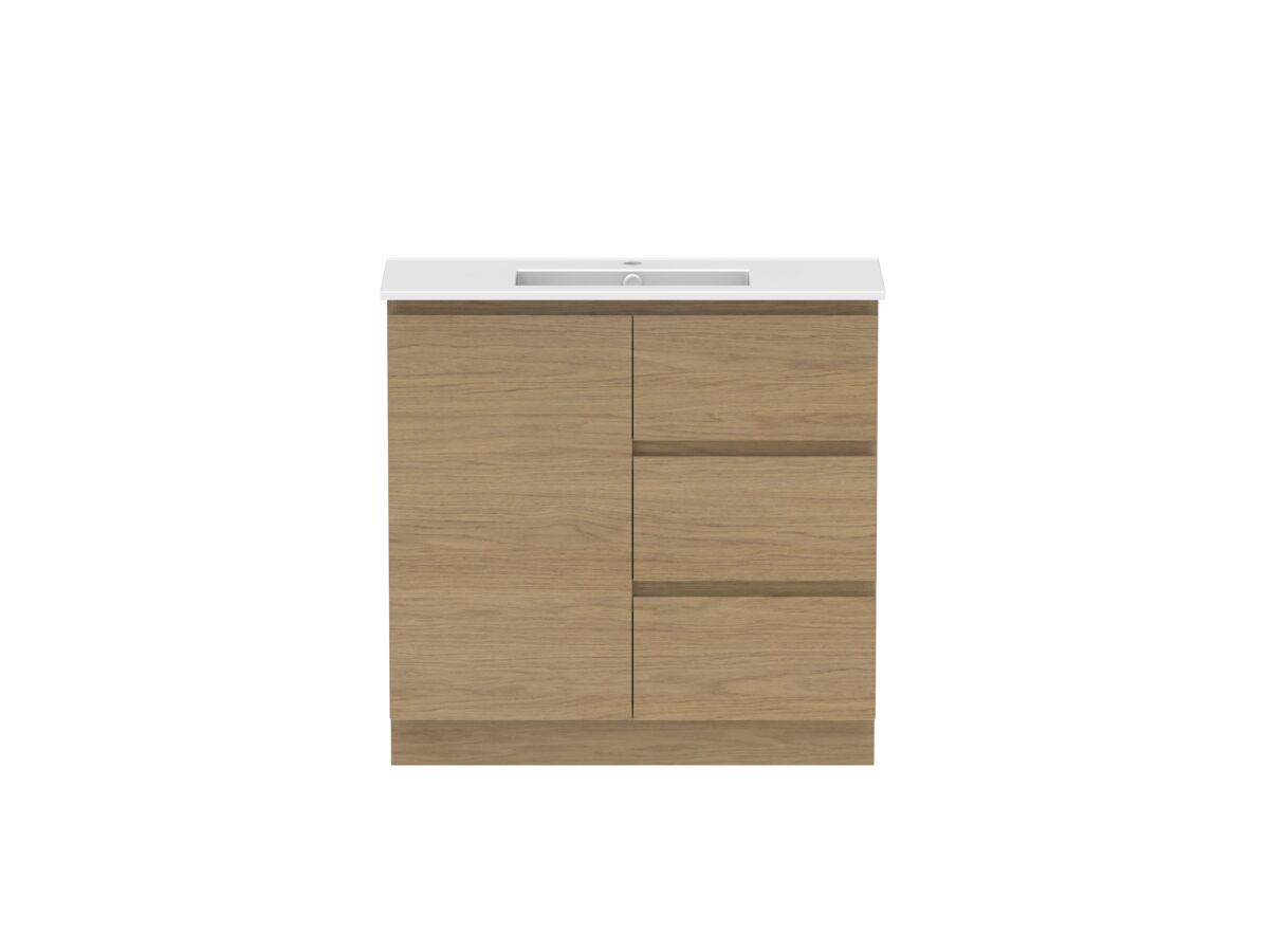 reece Posh Domaine Plus Ensuite 900mm Floor Mounted Vanity Centre Basin Matte White Ceramic Top