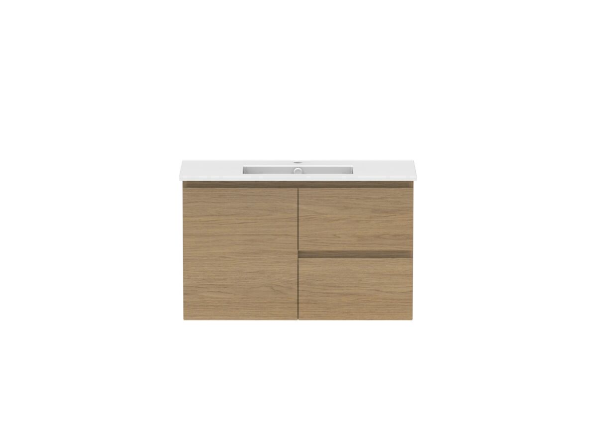 reece Posh Domaine Plus Ensuite 900mm Wall Hung Vanity Centre Basin Matte White Ceramic Top