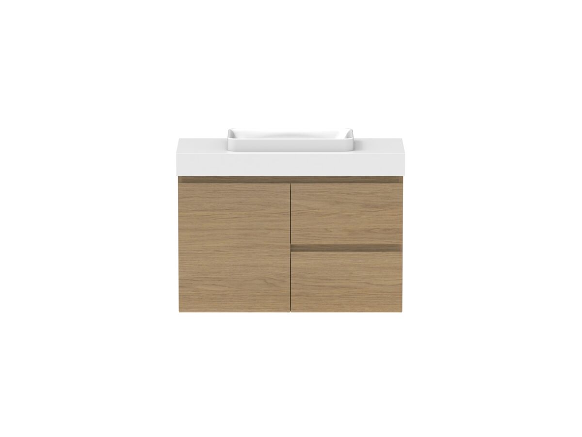reece Posh Domaine Plus Ensuite 900mm Wall Hung Vanity Centre Basin 90mm Durasein Top