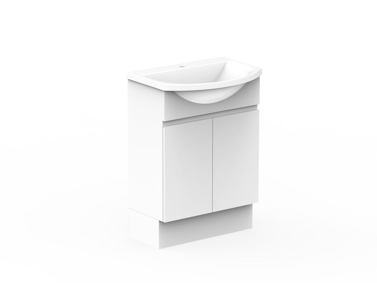 Reece Posh Domaine Plus Semi-Recessed 600mm Floor Mounted Vanity Centre Basin Cast Marble Top