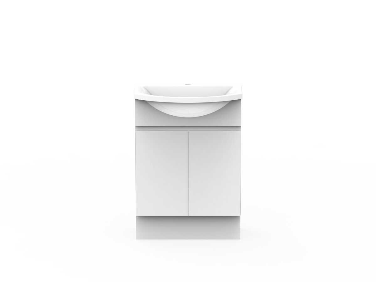 reece Posh Domaine Plus Semi-Recessed 600mm Floor Mounted Vanity Centre Basin Cast Marble Top