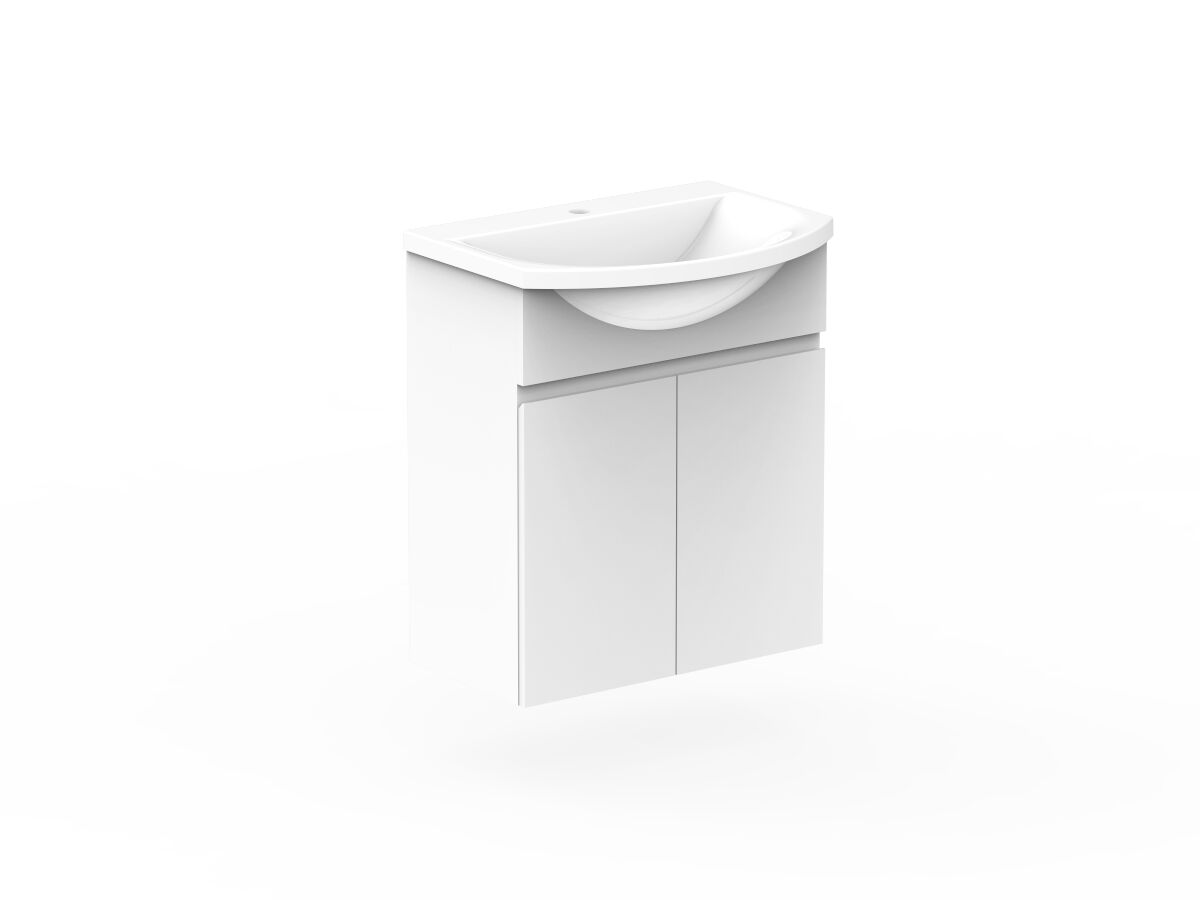 Reece Posh Domaine Plus Semi-Recessed 600mm Wall Hung Vanity Centre Basin Cast Marble Top