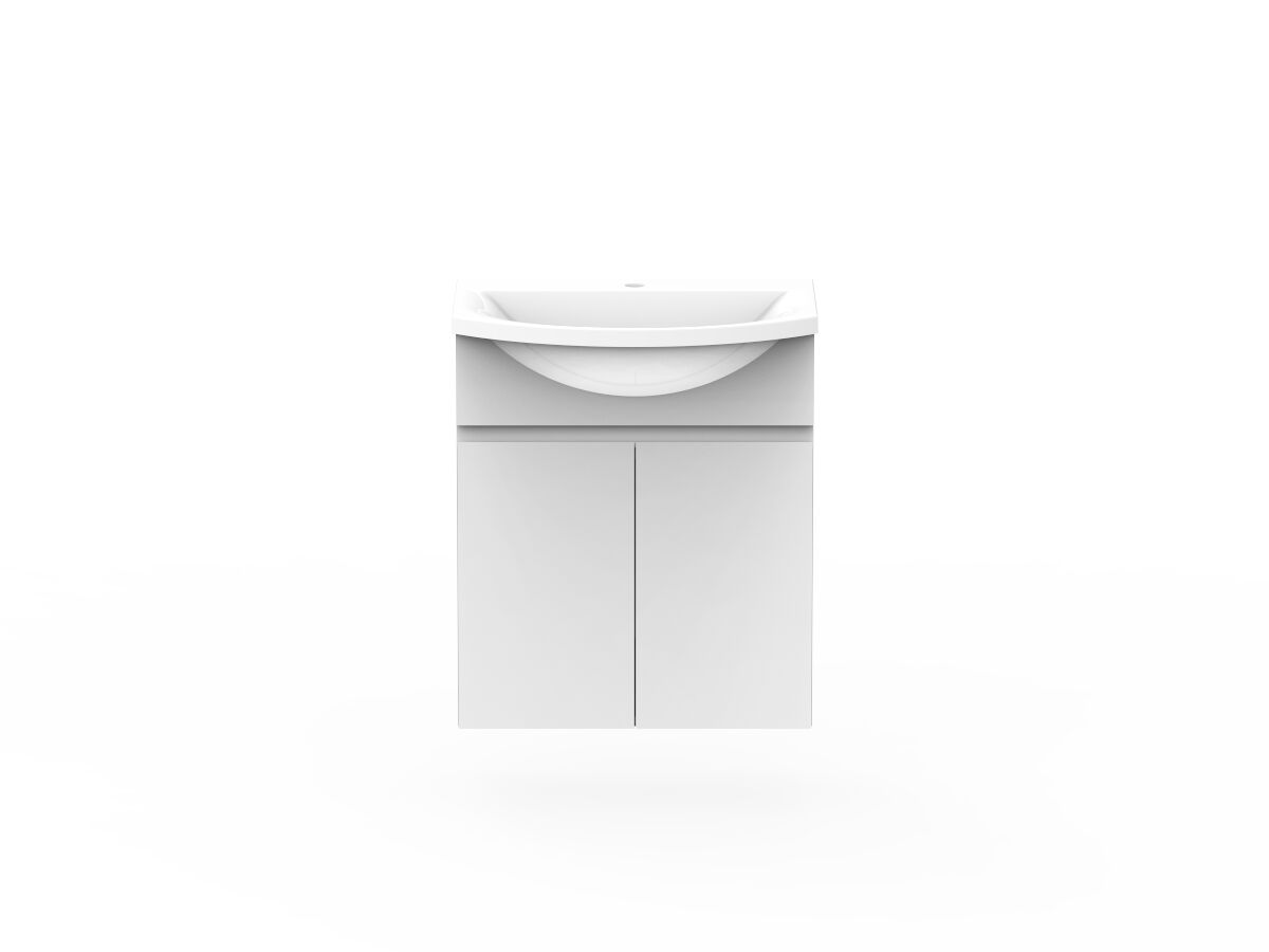 reece Posh Domaine Plus Semi-Recessed 600mm Wall Hung Vanity Centre Basin Cast Marble Top