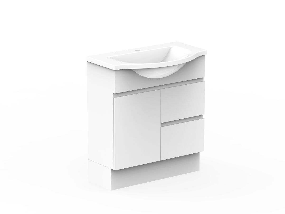Reece Posh Domaine Plus Semi-Recessed 750mm Floor Mounted Vanity Centre Basin Cast Marble Top