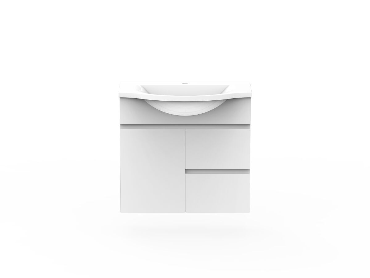 reece Posh Domaine Plus Semi-Recessed 750mm Wall Hung Vanity Centre Basin Cast Marble Top