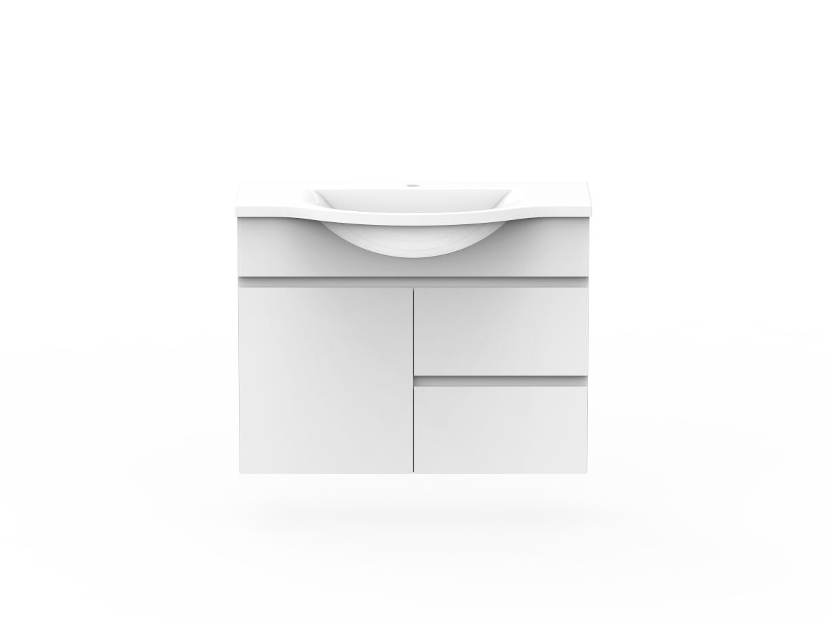 reece Posh Domaine Plus Semi-Recessed 900mm Wall Hung Vanity Centre Basin Cast Marble Top