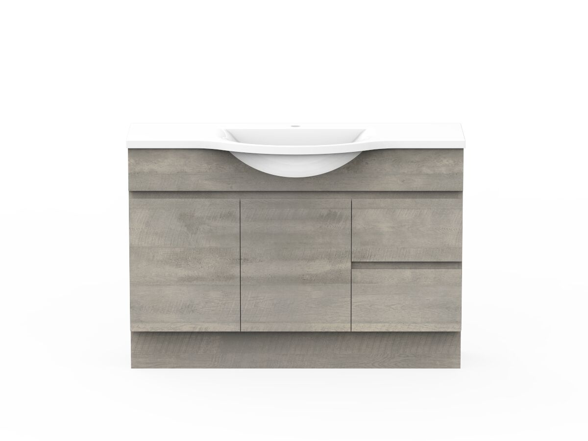 reece Posh Domaine Semi-Recessed 1200mm Floor Mounted Vanity Centre Basin Cast Marble Top