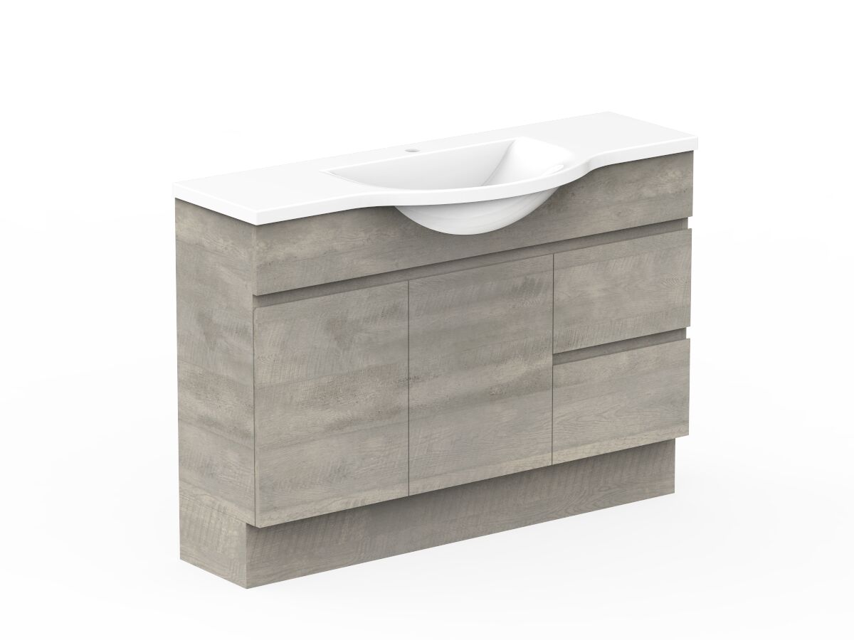 Reece Posh Domaine Semi-Recessed 1200mm Floor Mounted Vanity Centre Basin Cast Marble Top