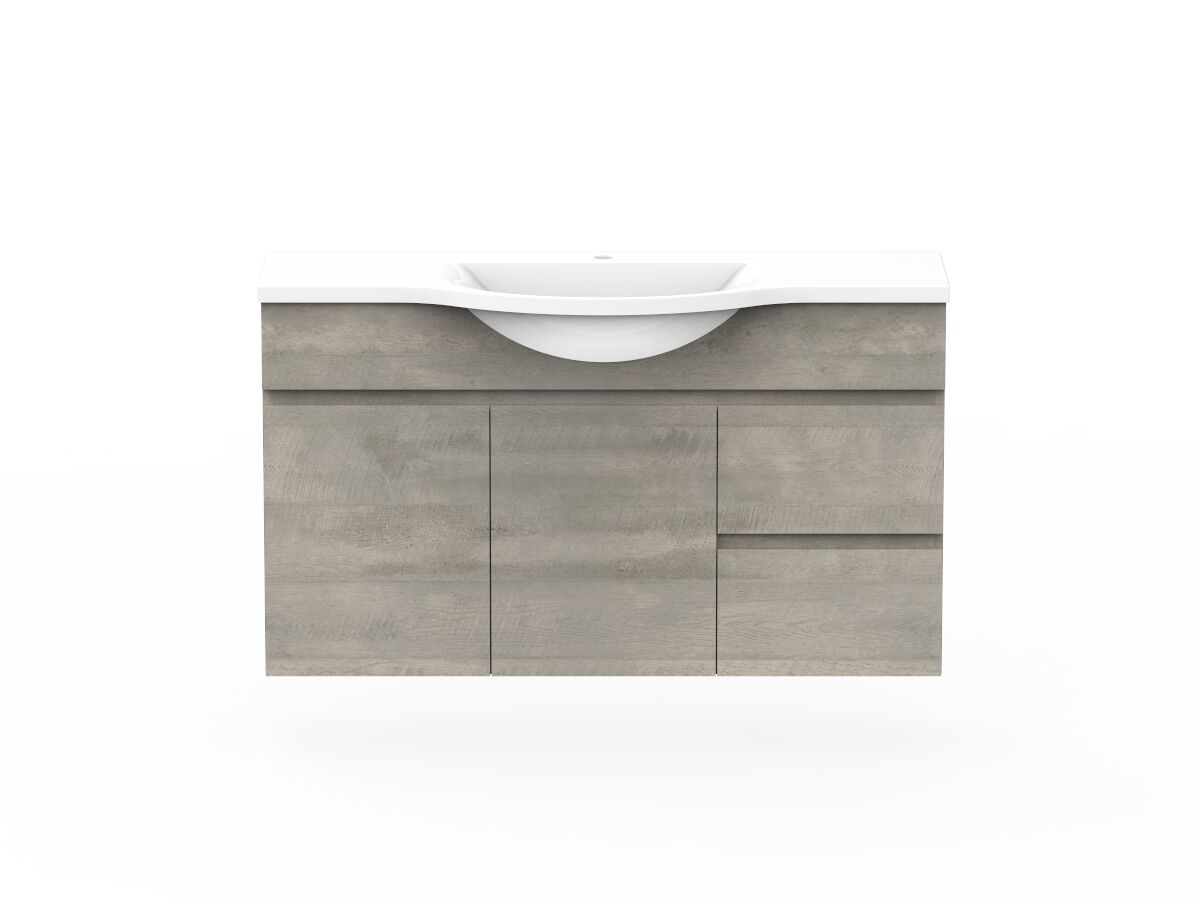 reece Posh Domaine Semi-Recessed 1200mm Wall Hung Vanity Centre Basin Cast Marble Top
