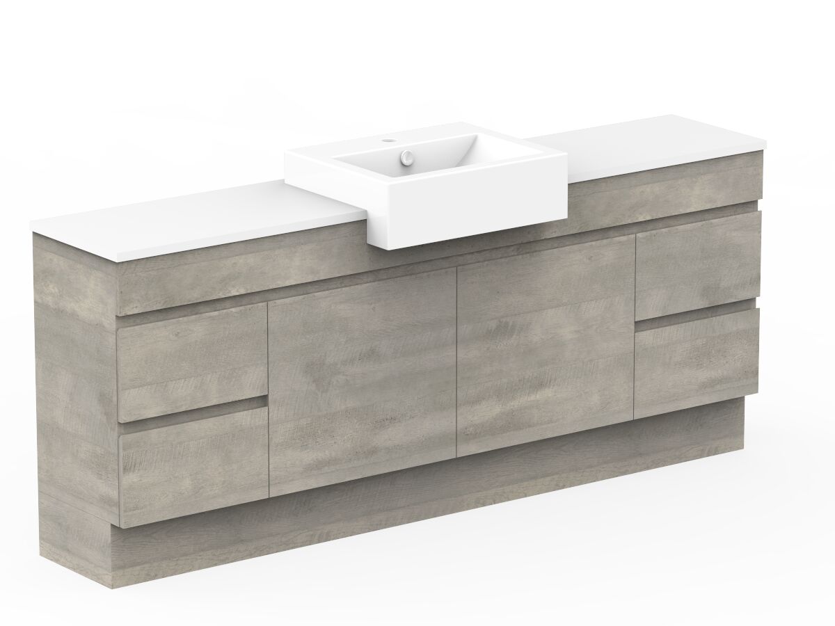 Reece Posh Domaine Semi-Recessed 1800mm Floor Mounted Vanity Centre Basin 20mm Cherry Pie Top