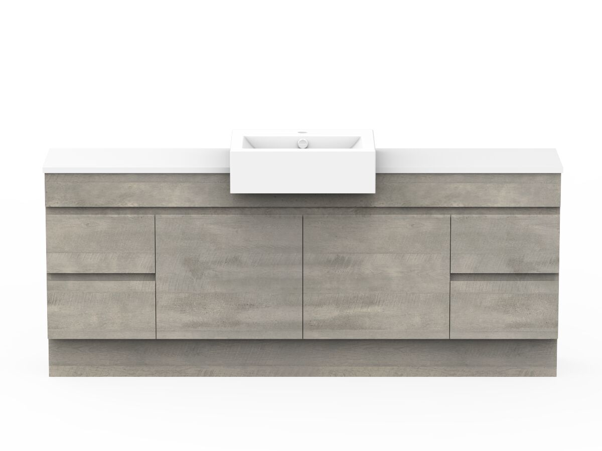reece Posh Domaine Semi-Recessed 1800mm Floor Mounted Vanity Centre Basin 20mm Cherry Pie Top