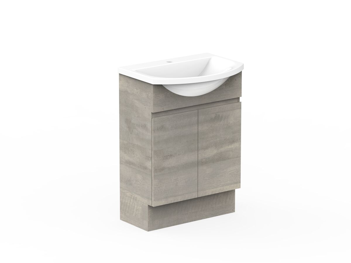 Reece Posh Domaine Semi-Recessed 600mm Floor Mounted Vanity Centre Basin Cast Marble Top