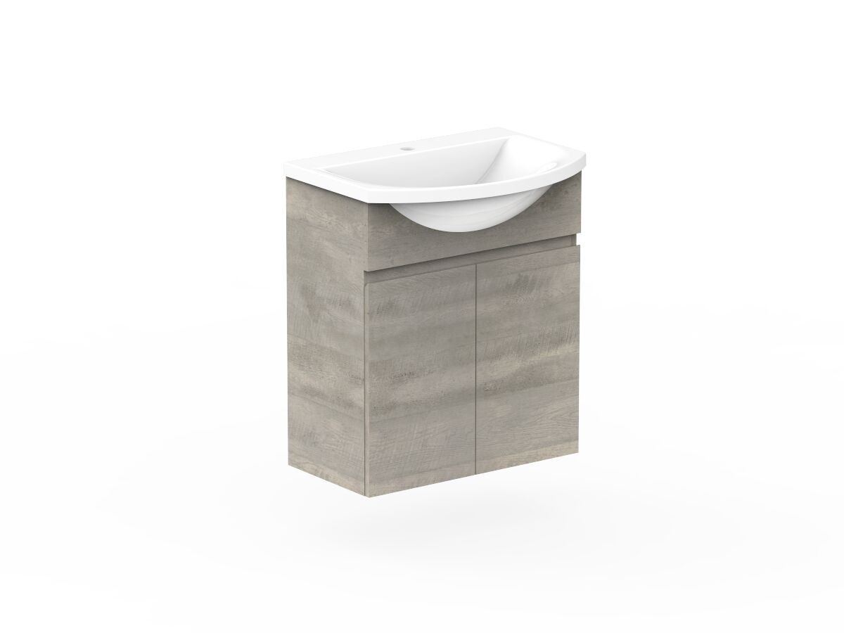 Reece Posh Domaine Semi-Recessed 600mm Wall Hung Vanity Centre Basin Cast Marble Top