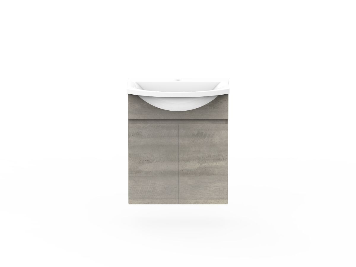 reece Posh Domaine Semi-Recessed 600mm Wall Hung Vanity Centre Basin Cast Marble Top