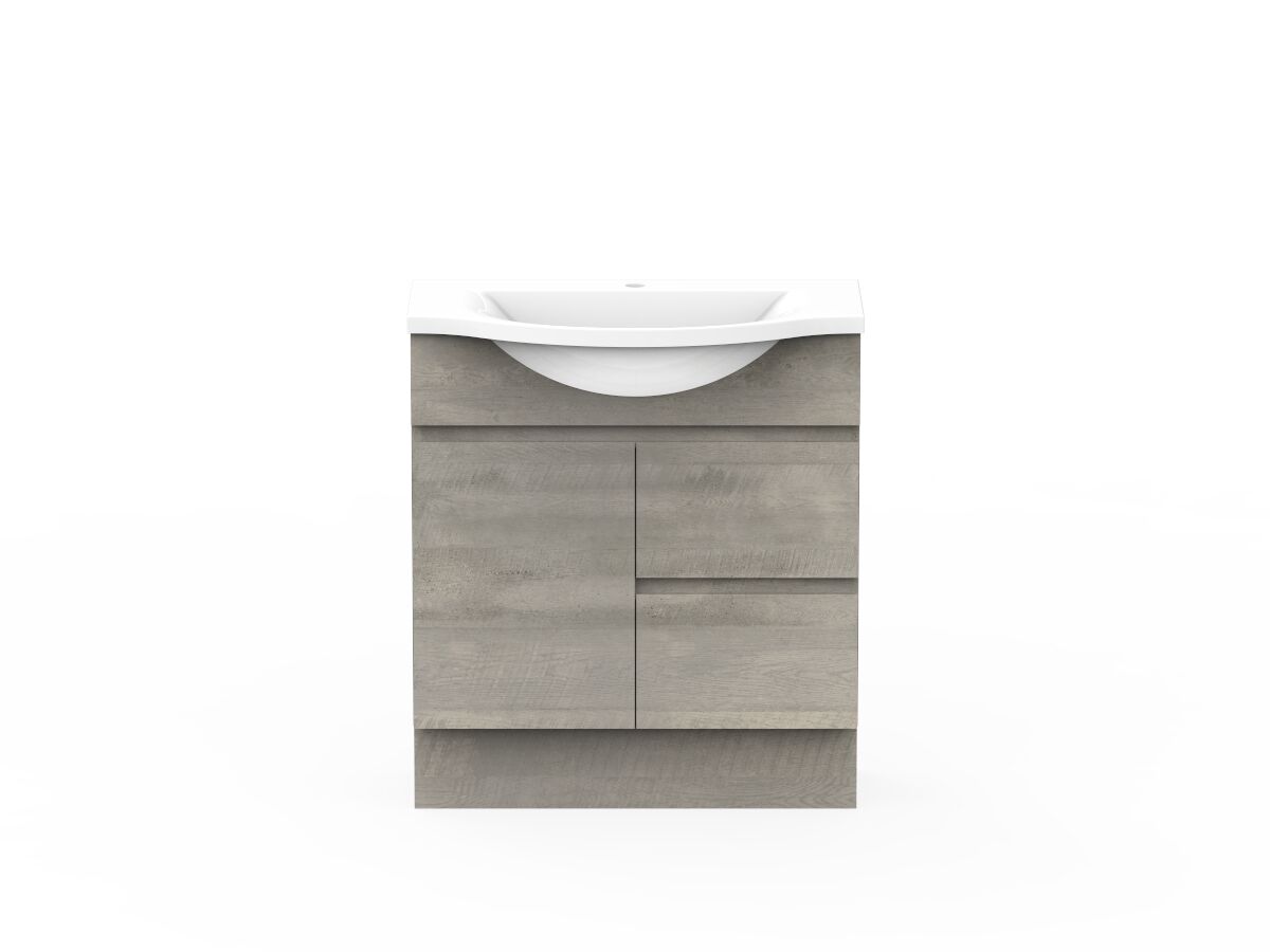 reece Posh Domaine Semi-Recessed 750mm Floor Mounted Vanity Centre Basin Cast Marble Top