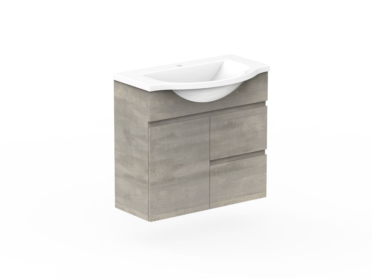 Reece Posh Domaine Semi-Recessed 750mm Wall Hung Vanity Centre Basin Cast Marble Top
