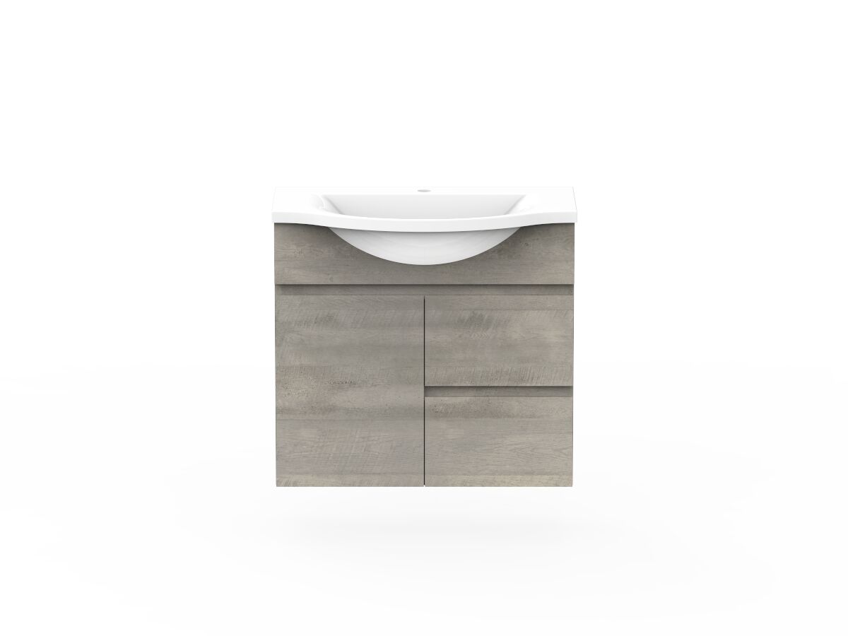 reece Posh Domaine Semi-Recessed 750mm Wall Hung Vanity Centre Basin Cast Marble Top