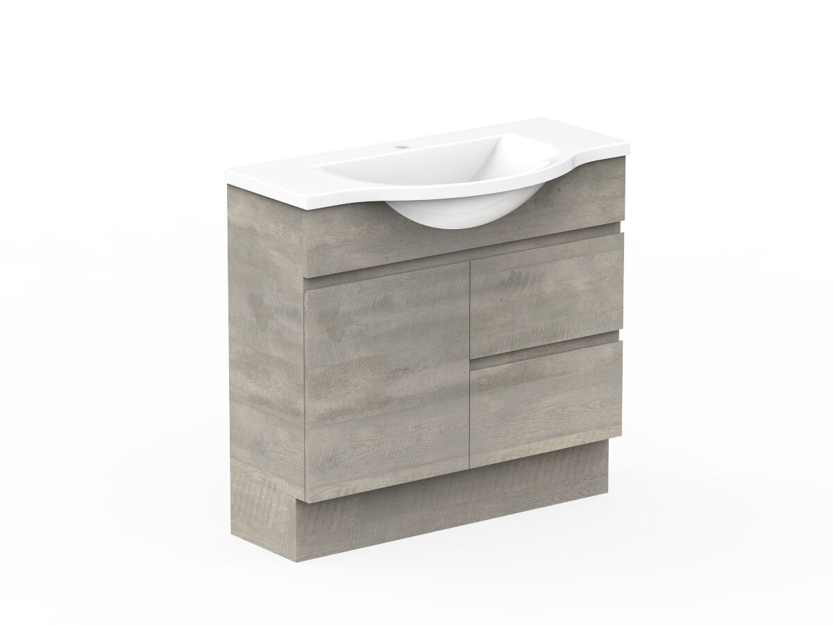 Reece Posh Domaine Semi-Recessed 900mm Floor Mounted Vanity Centre Basin Cast Marble Top