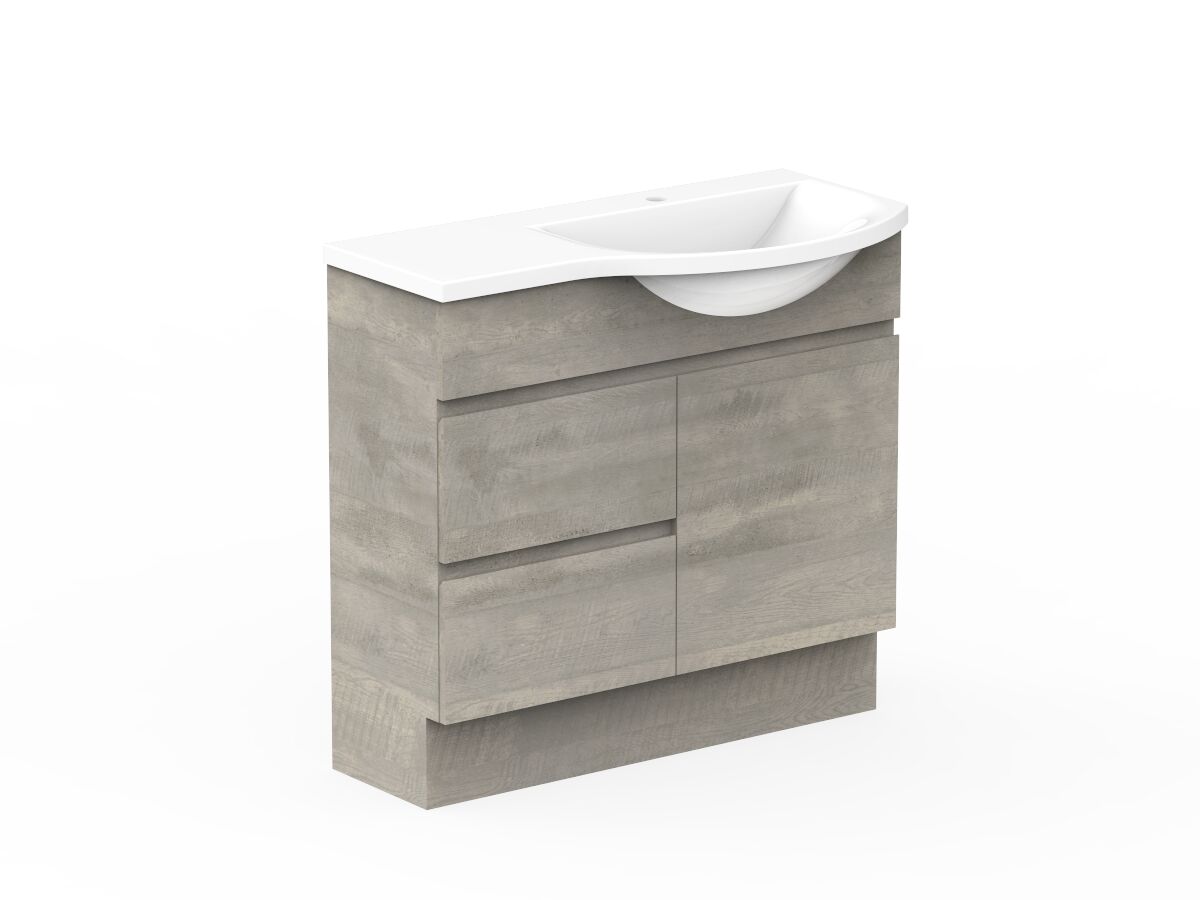 Reece Posh Domaine Semi-Recessed 900mm Floor Mounted Vanity Right Hand Basin Cast Marble Top